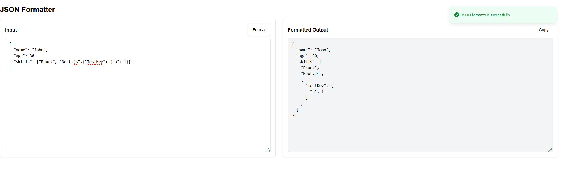JSON Formatter - dev tool